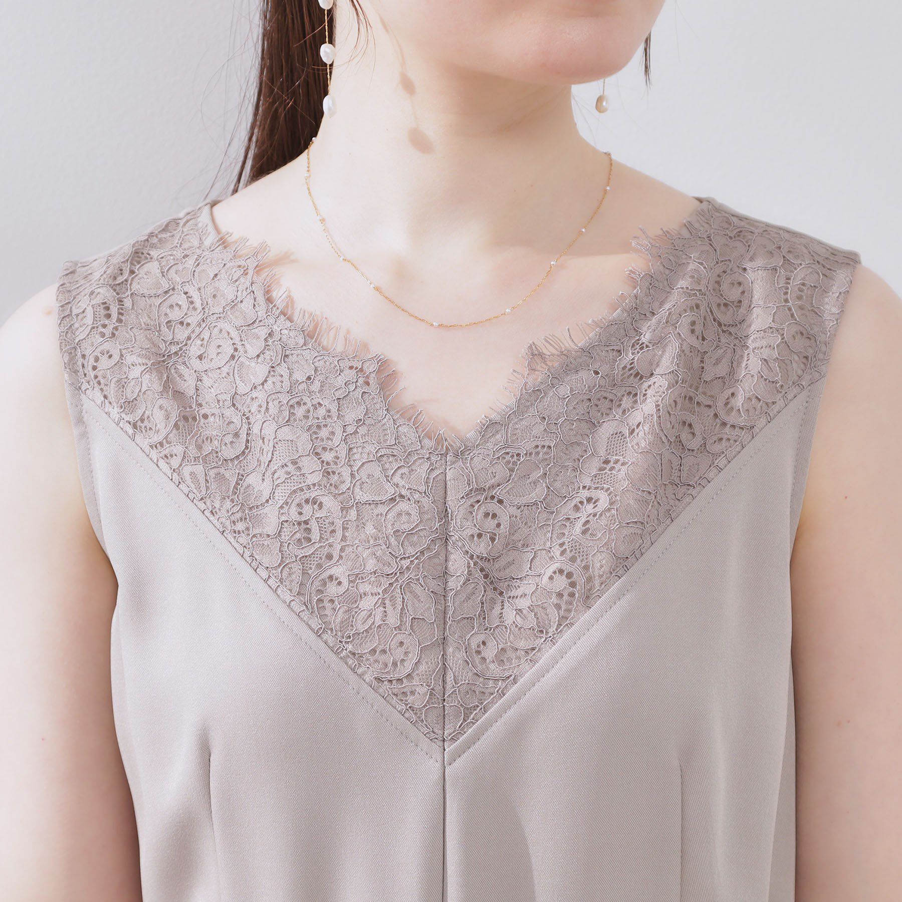 Couture broach「【一枚で着映える】レース切替デザインオールインワン」|オールインワン|