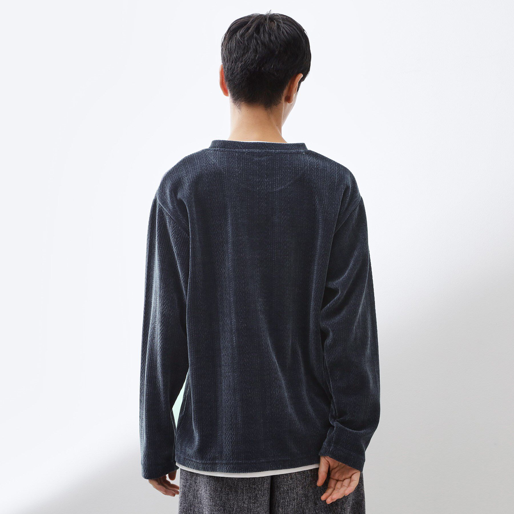 THE SHOP TK「【心地良い、滑らかさ】レイヤード風ケーブル ニットソー 【洗濯機OK】」|Tシャツ・カットソー|