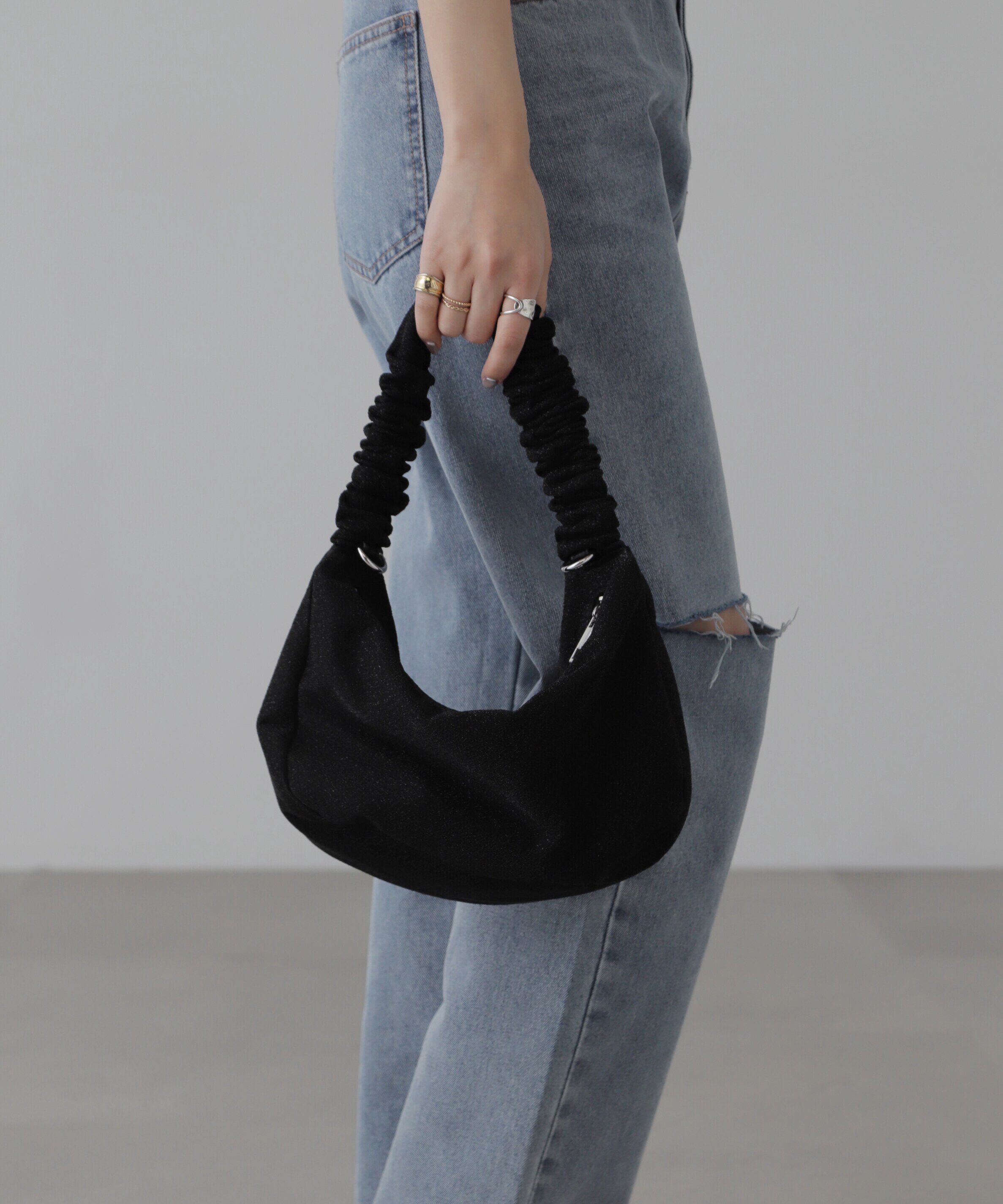  「ルーズハンドルバッグ」|その他|ブラックラメ1