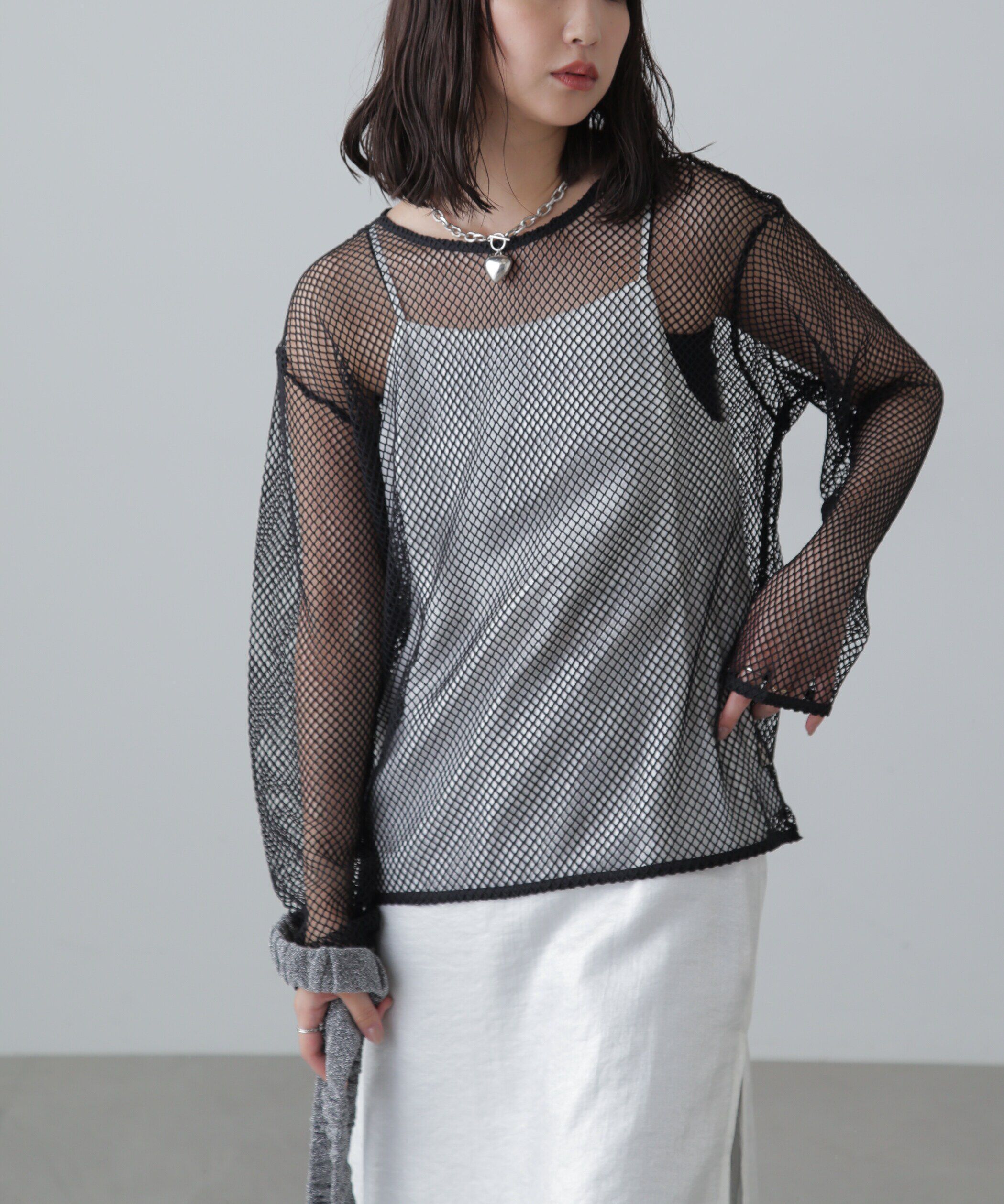  「メッシュロングTシャツ」|Tシャツ・カットソー|