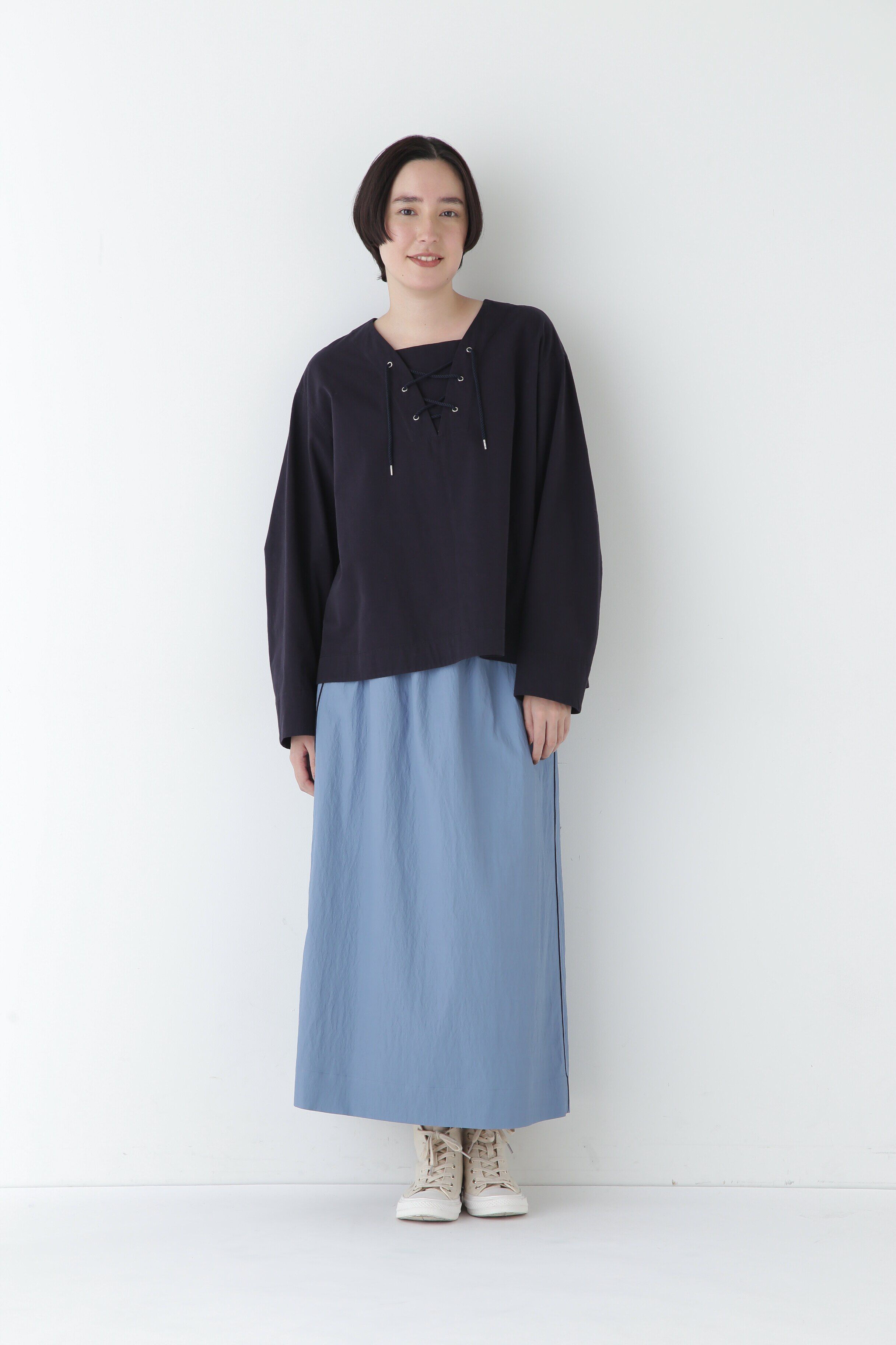  「◆マットツイル脇配色ラインスカート」|スカート|