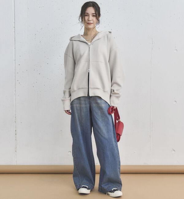 Doux archives「サイドベルトワイドデニムパンツ」|デニム|