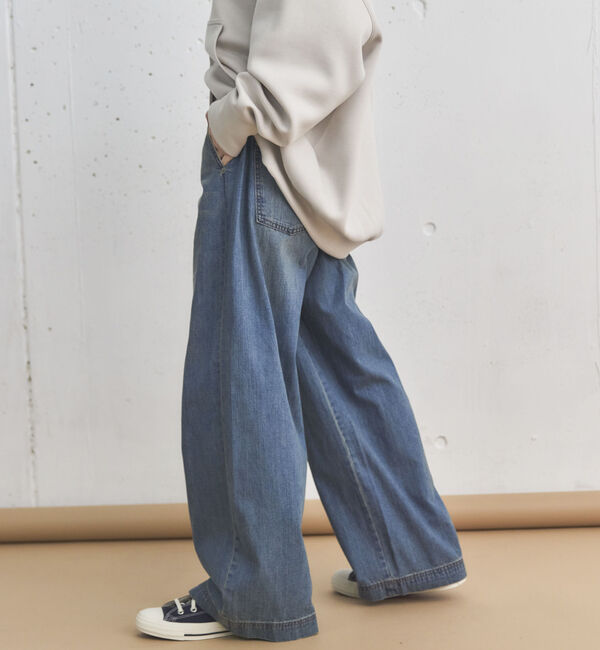 Doux archives「サイドベルトワイドデニムパンツ」|デニム|