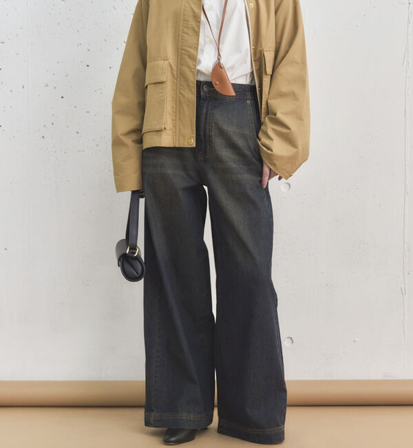 Doux archives「サイドベルトワイドデニムパンツ」|デニム|