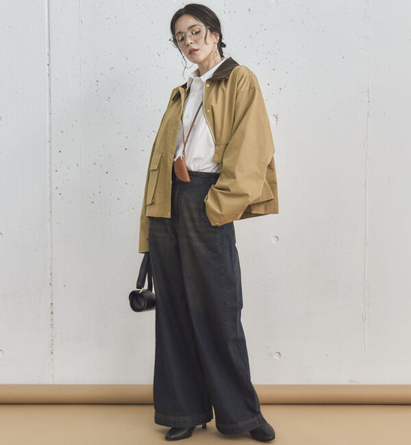 Doux archives「サイドベルトワイドデニムパンツ」|デニム|