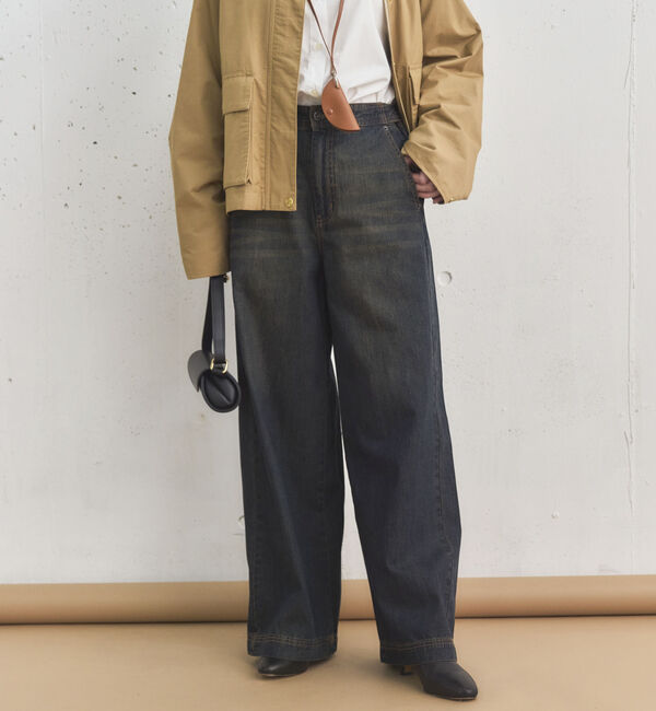 Doux archives「サイドベルトワイドデニムパンツ」|デニム|