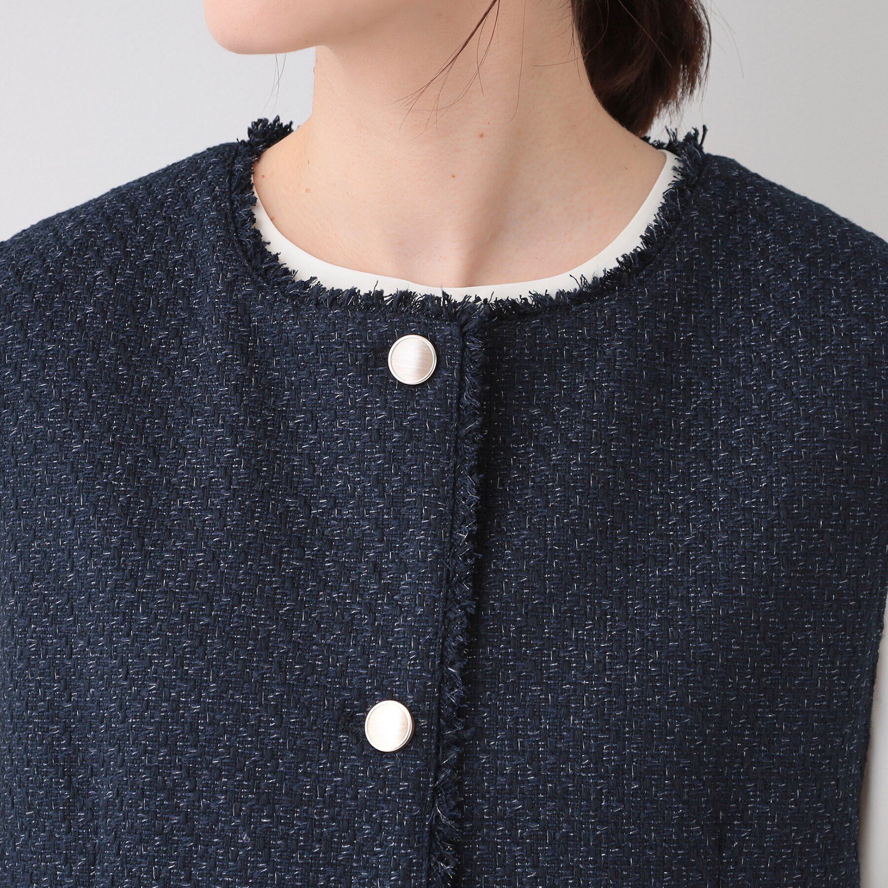 SHOO･LA･RUE「【セレモニーからデイリーまで】フリンジ ツイードジレ」|ベスト・ジレ|