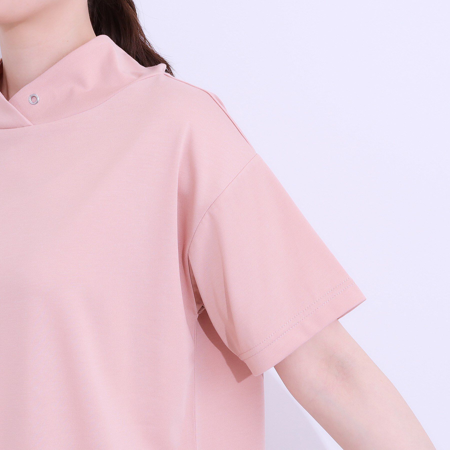 SHOO･LA･RUE「【高レビュー/ひんやり/UV】アウトスタイルもサマになる さらさら抜け襟Tシャツ」|Tシャツ・カットソー|