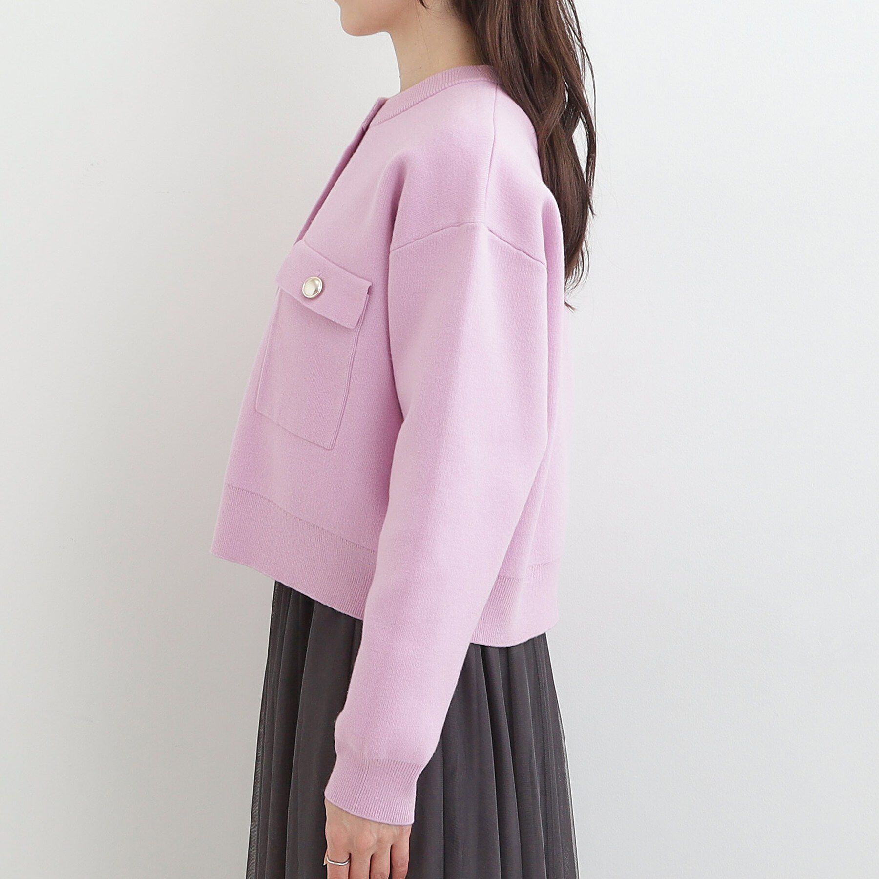 SHOO･LA･RUE「【洗濯機可/S-LL】1枚でも羽織りでも 華やか上品カーデ」|カーディガン|