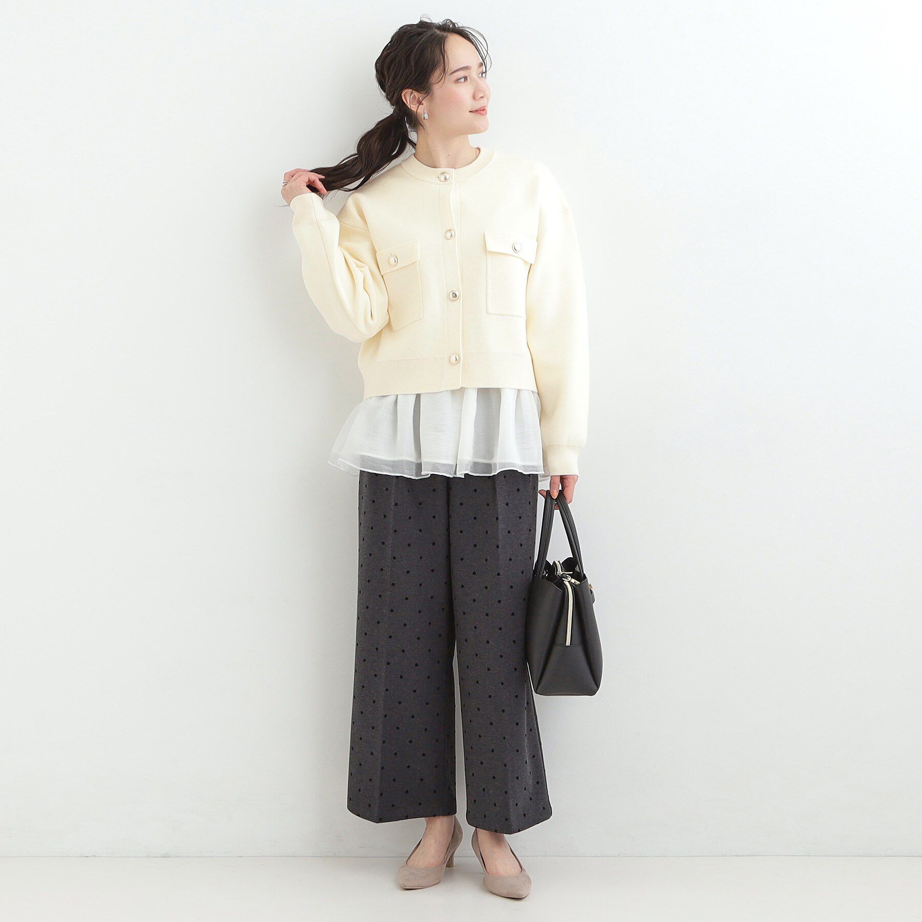 SHOO･LA･RUE「【洗濯機可/S-LL】1枚でも羽織りでも 華やか上品カーデ」|カーディガン|