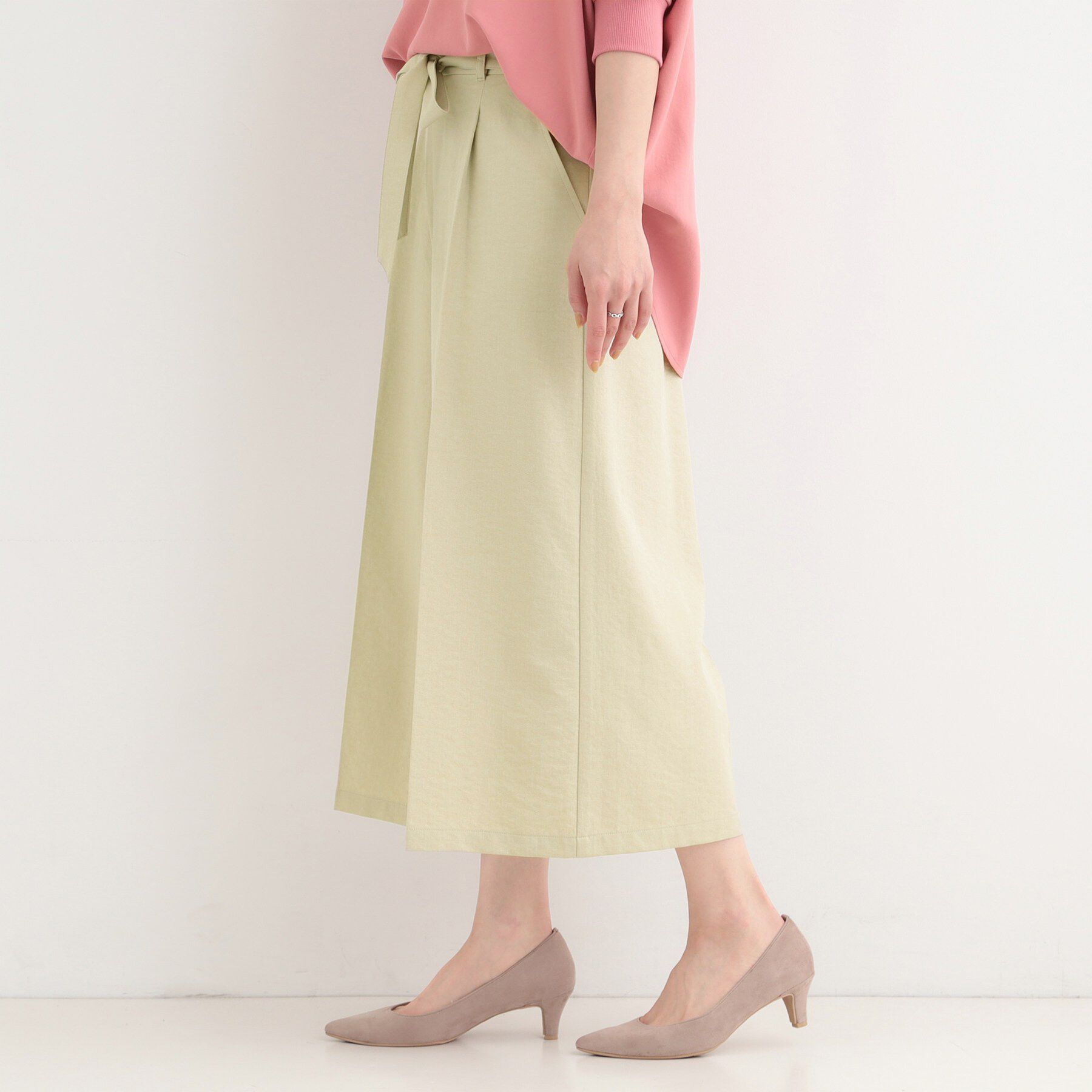 SHOO･LA･RUE「【洗濯機可/S-LL】ハイウエストで美脚見え リボンクロップドワイドパンツ」|その他|