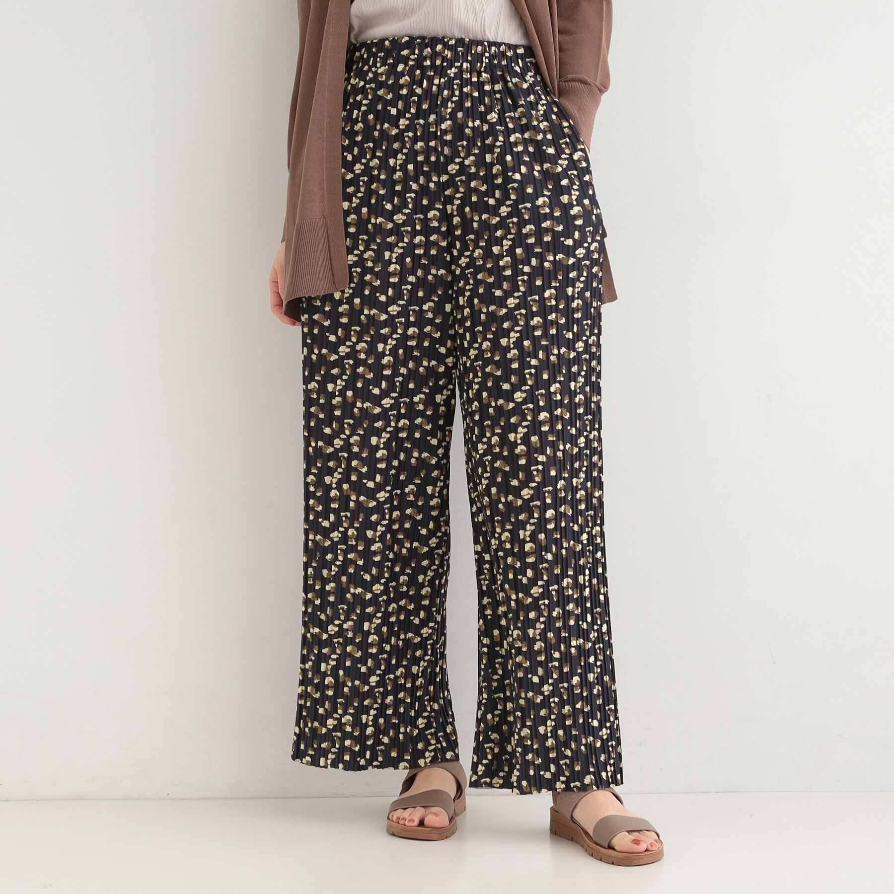 SHOO･LA･RUE「【S-LL/柄が選べる】ウエストゴムでらくちん 大人プリーツイージーパンツ」|その他|