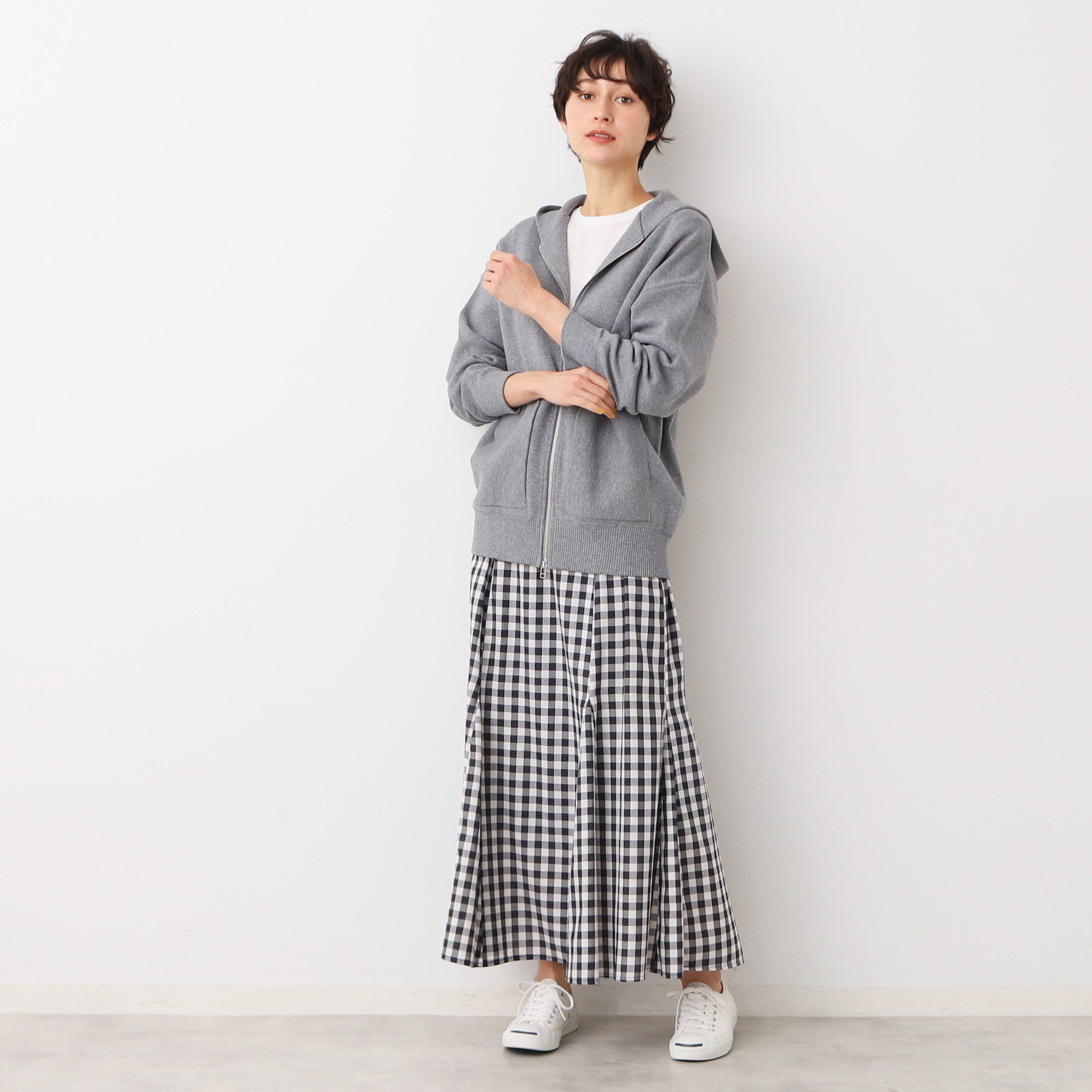 Dessin「【洗える】フーデットニットミラノリブカーデ」|カーディガン|