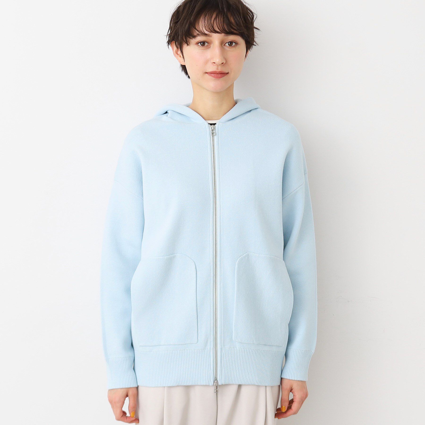 Dessin「【洗える】フーデットニットミラノリブカーデ」|カーディガン|