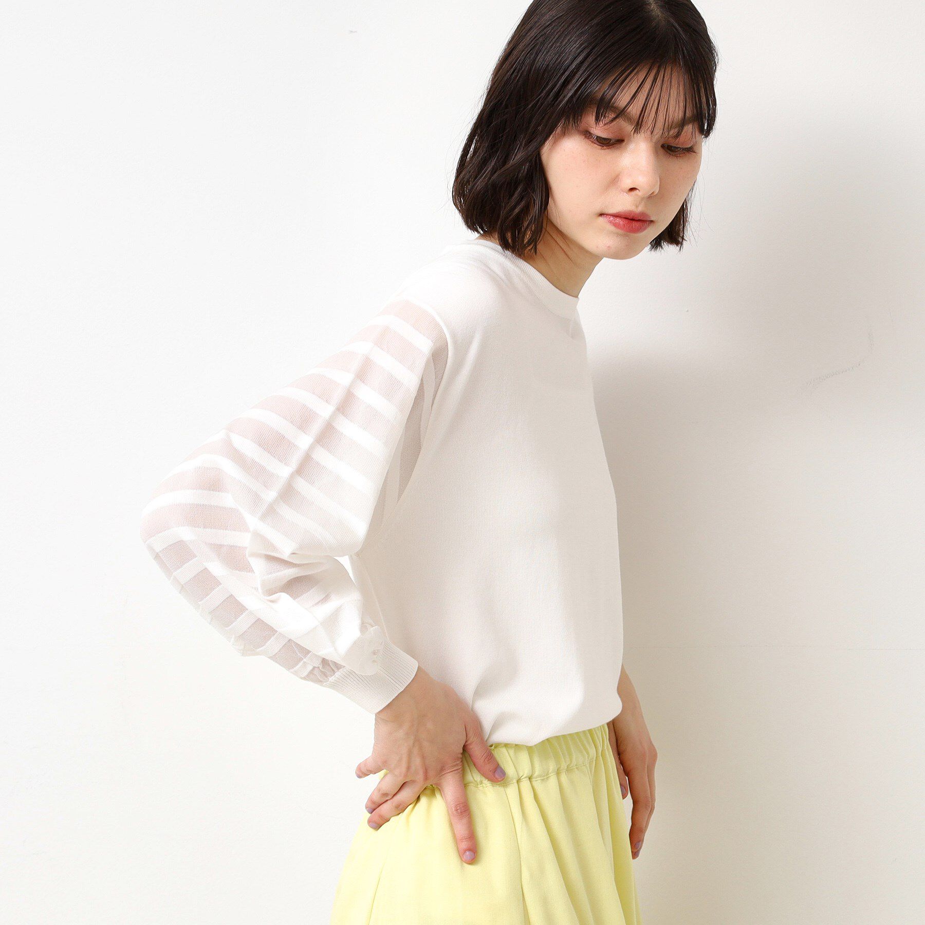 Dessin「【洗える】スリーブボーダーニット（S～L）」|ニット・セーター|