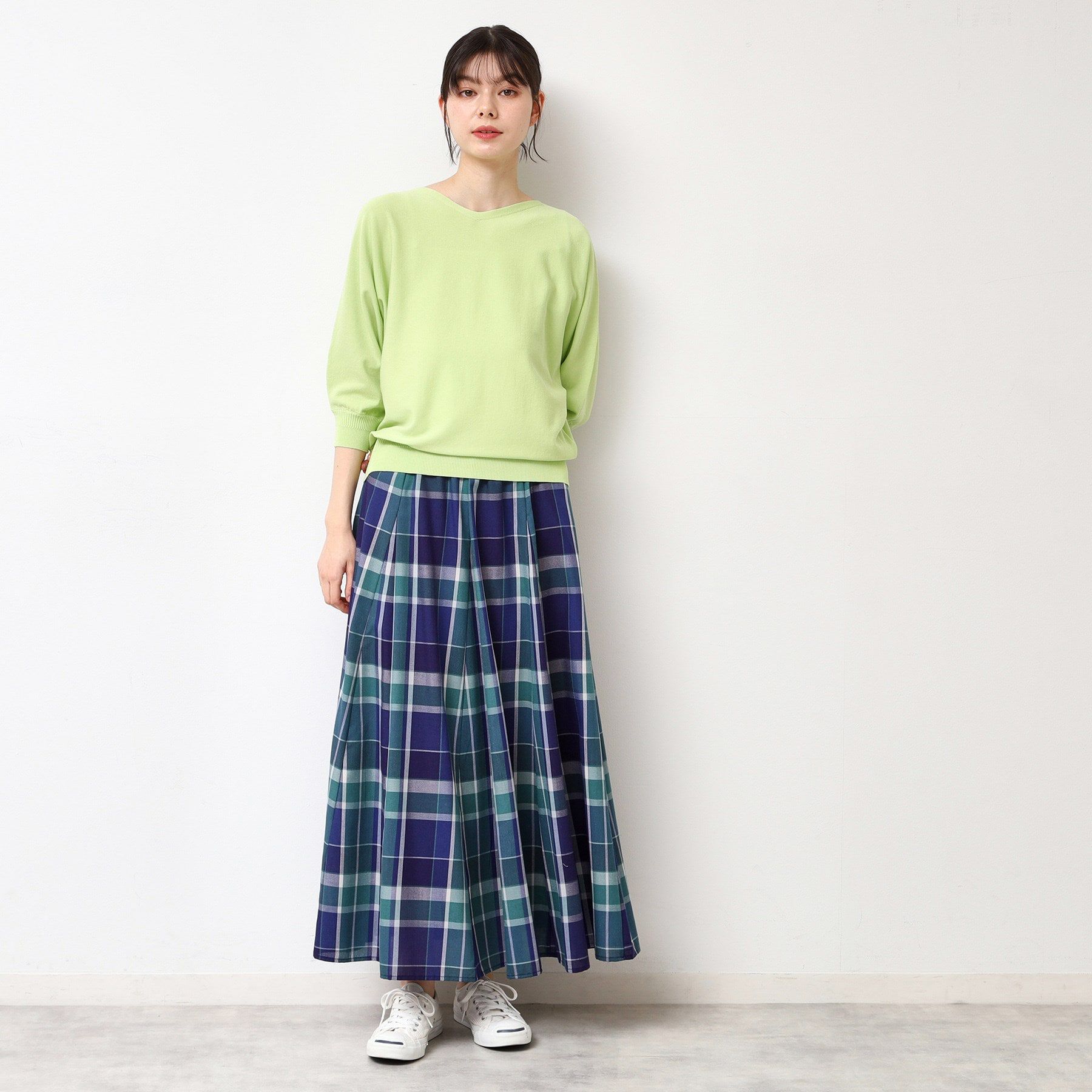 Dessin「【選べる7色展開・洗える】後ろボタンニットプルオーバー七分袖（XS～L）」|ニット・セーター|