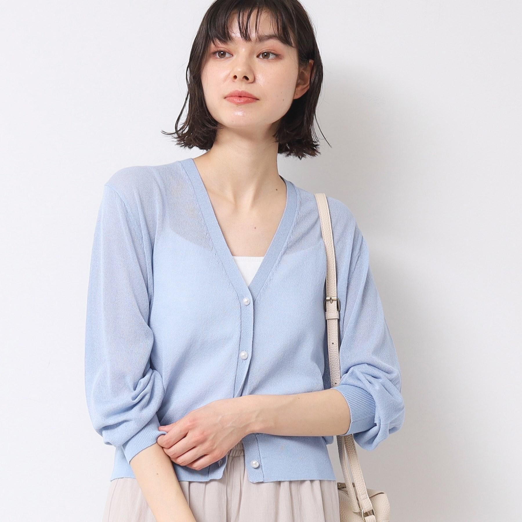 Dessin「【UVカット・洗える】パール調ボタンシアーカーディガン」|カーディガン|