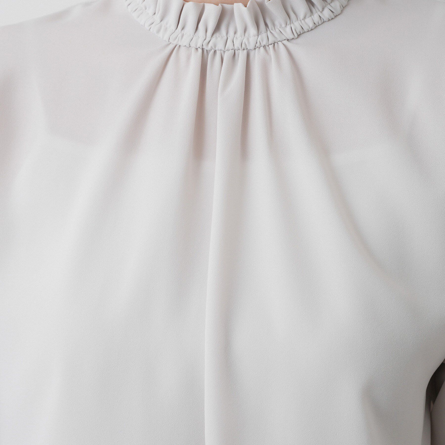 Dessin「【洗える】フリルネックジョーゼットブラウス」|シャツ・ブラウス|