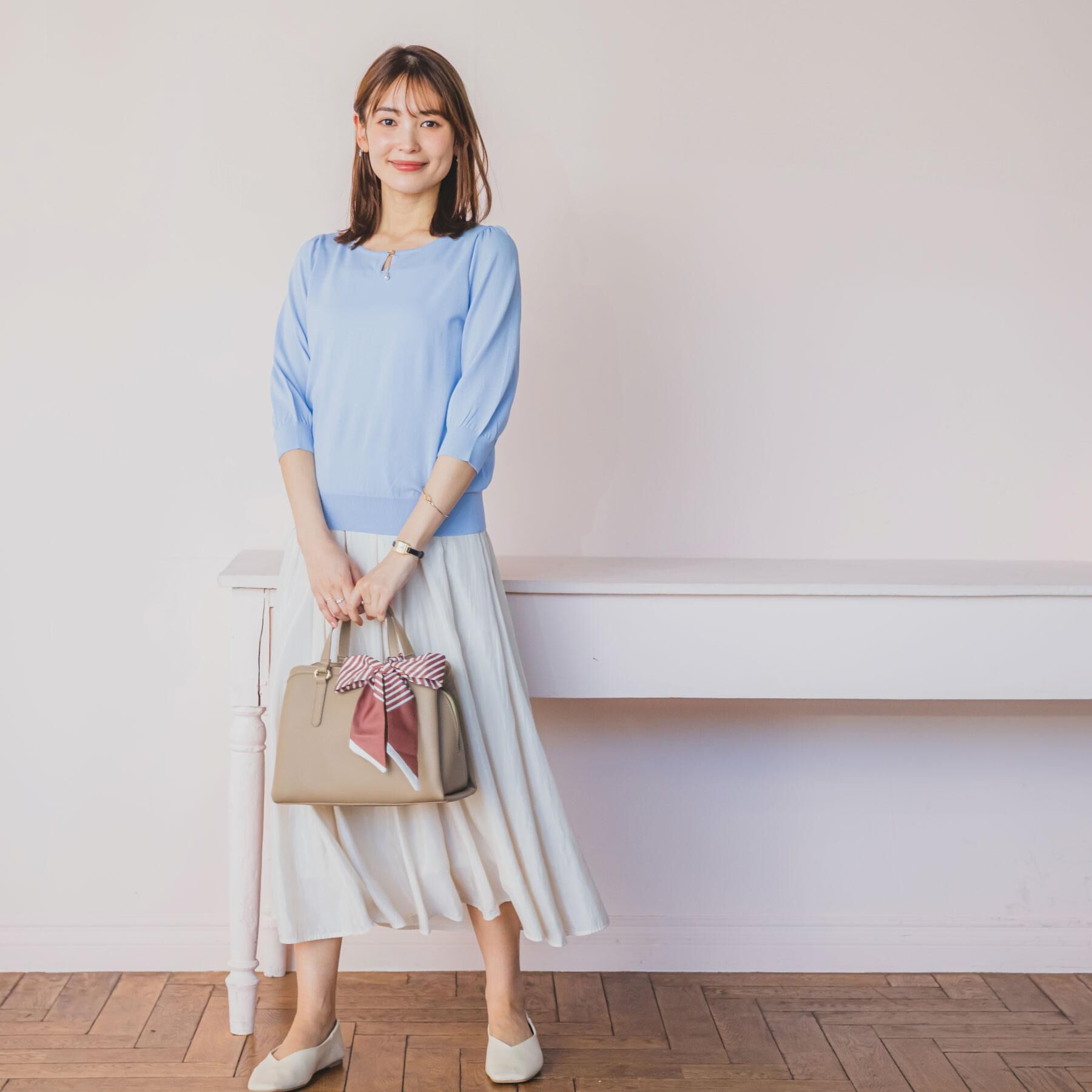 ITS&rsquo;DEMO「【UVケア／接触冷感／アンチピリング／洗濯機OK】キーネックニット」|ニット・セーター|