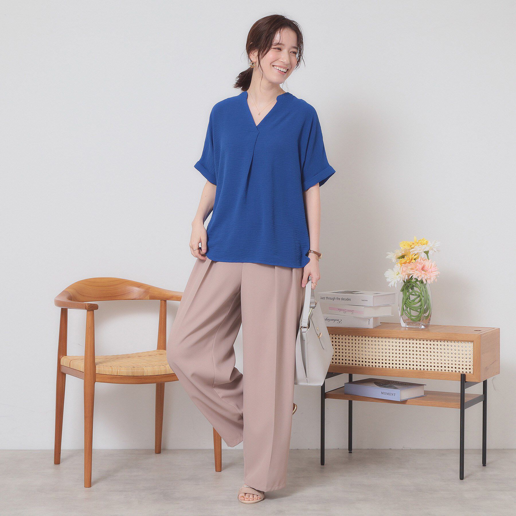 ITS&rsquo;DEMO「【接触冷感／吸水速乾／洗濯機OK】イージーケアスキッパーブラウス＜ラク服シリーズ＞」|シャツ・ブラウス|