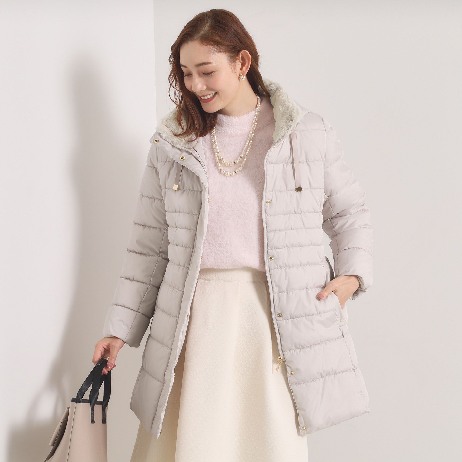 ITS&rsquo;DEMO「【撥水加工】中綿フードコート」|ダウン|グレージュ(050)