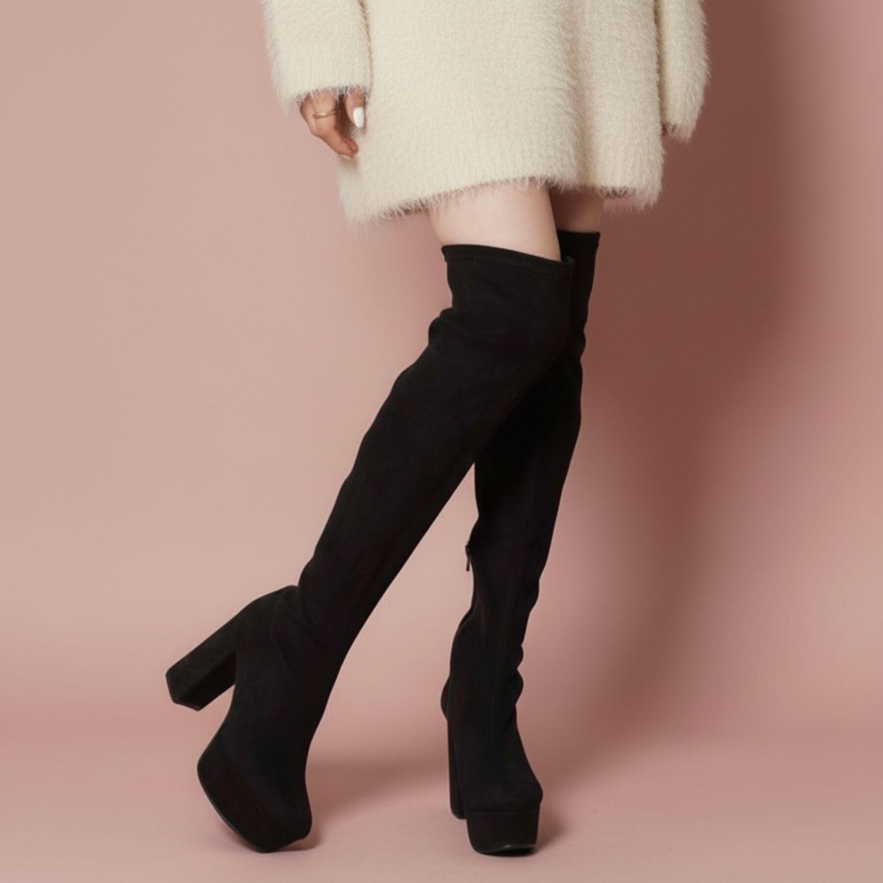 ESPERANZA「厚底ラク盛りニーハイブーツ」|ショートブーツ|ﾌﾞﾗｯｸｽｴｰﾄﾞ(119)