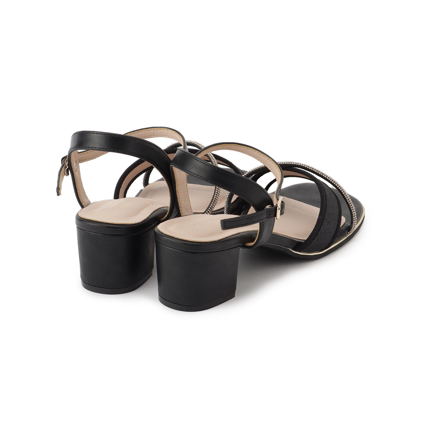 ESPERANZA「ラメ&times;ラインストーンスクエアトゥサンダル」|サンダル|