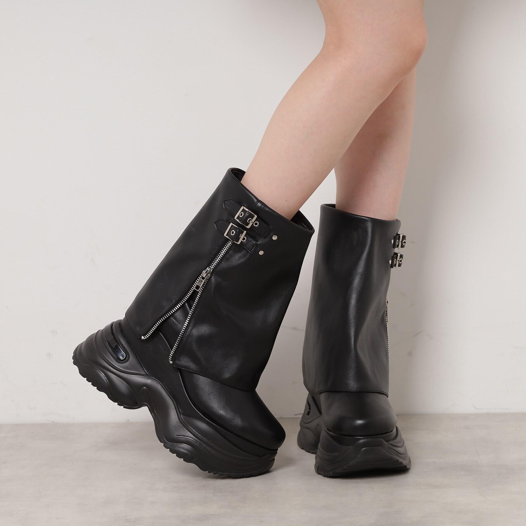 ESPERANZA「ボリュームソールカバーブーツ」|ショートブーツ|ブラック(019)