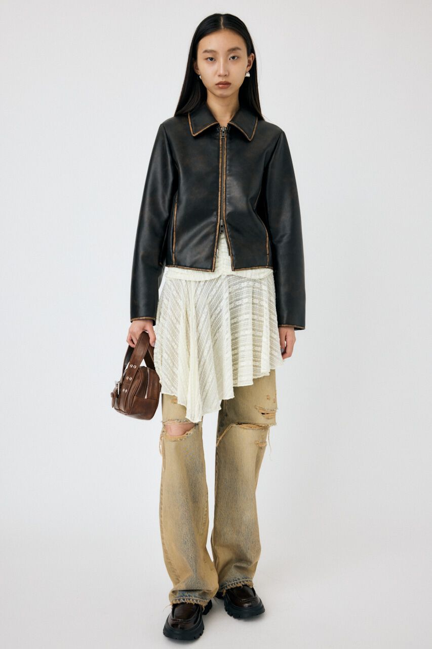 MOUSSY「ASYMMETRIC HEM LACY スカート」|スカート|O/WHT1