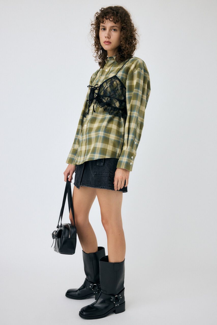 MOUSSY「LACY BUSTIER レイヤードシャツ」|シャツ・ブラウス|