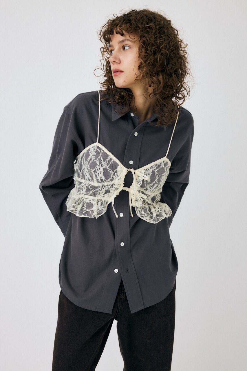 MOUSSY「LACY BUSTIER レイヤードシャツ」|シャツ・ブラウス|GRY