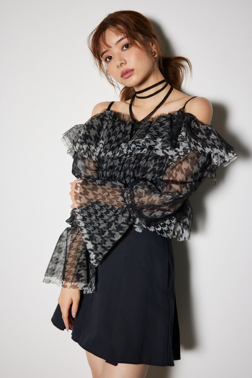 rienda「2WAYギャザーオフショルチュールブラウス」|シャツ・ブラウス|