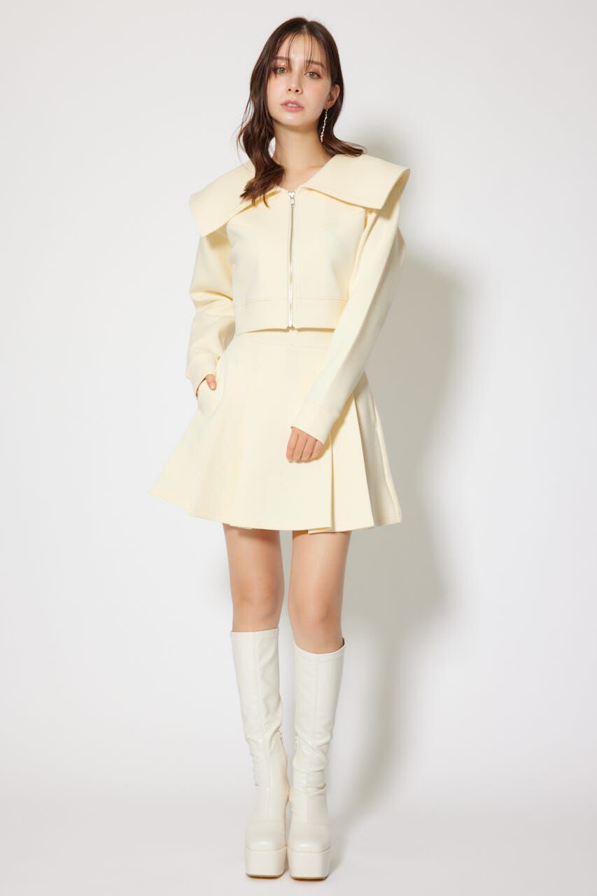 rienda「BIGカラーフロントZIPトップス」|Tシャツ・カットソー|