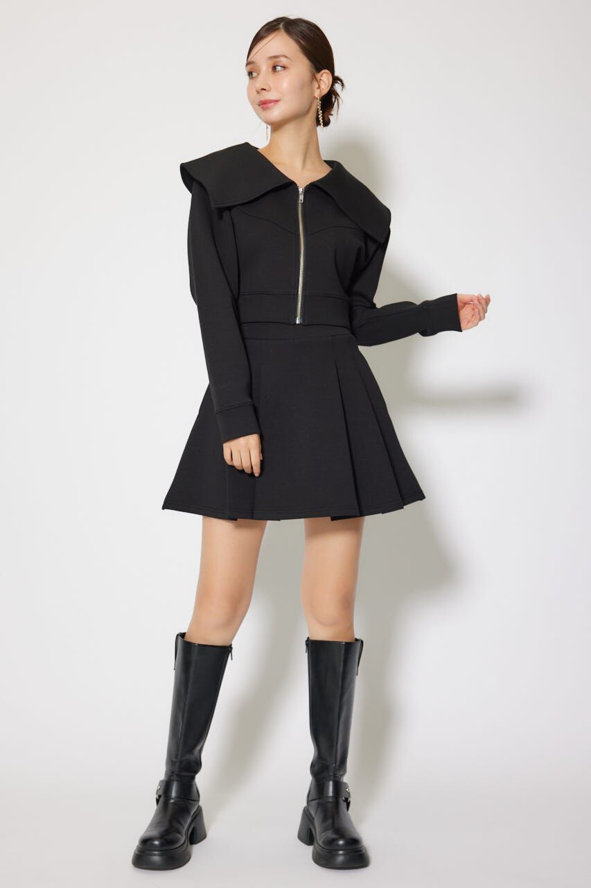 rienda「BIGカラーフロントZIPトップス」|Tシャツ・カットソー|