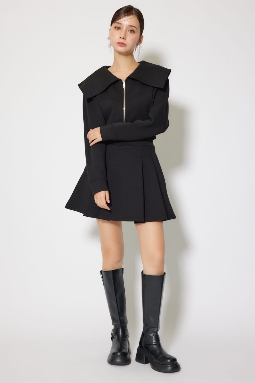 rienda「BIGカラーフロントZIPトップス」|Tシャツ・カットソー|