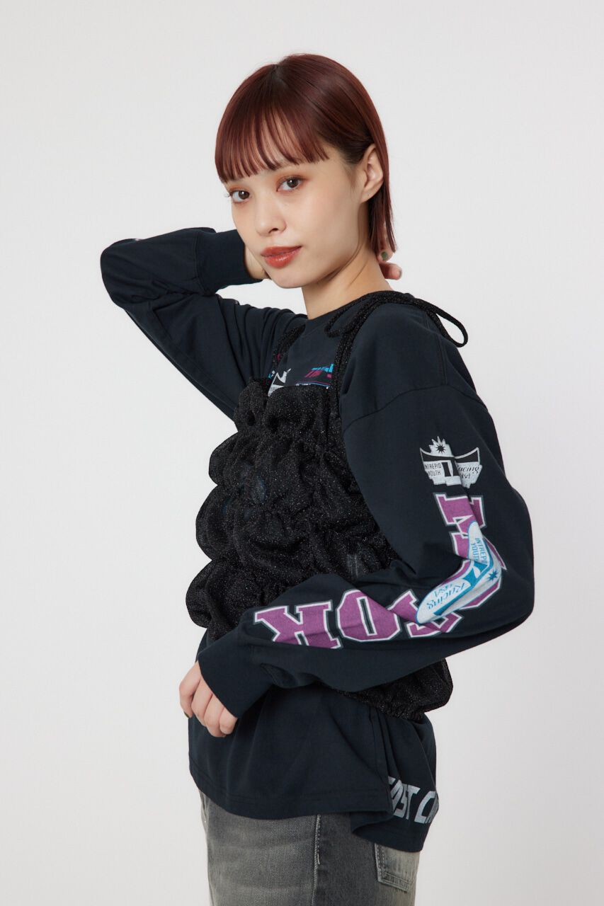 RODEO CROWNS「2WAY ラメ ギャザー ビスチェ」|キャミソール|