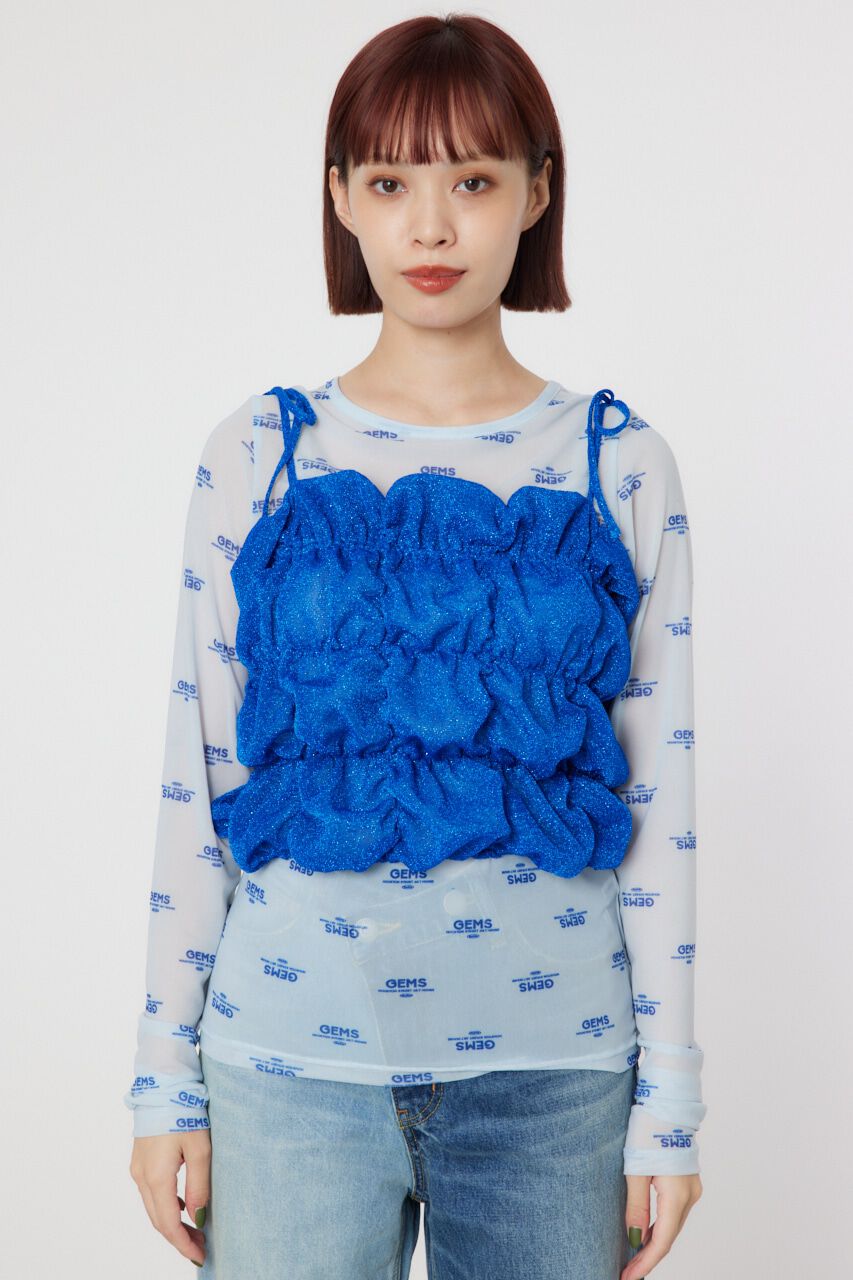 RODEO CROWNS「2WAY ラメ ギャザー ビスチェ」|キャミソール|