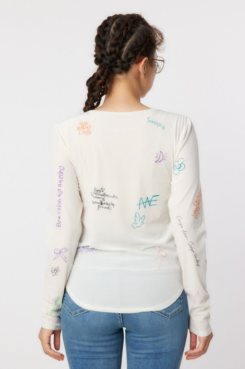 RODEO CROWNS「Brushedテキストシアートップス」|Tシャツ・カットソー|