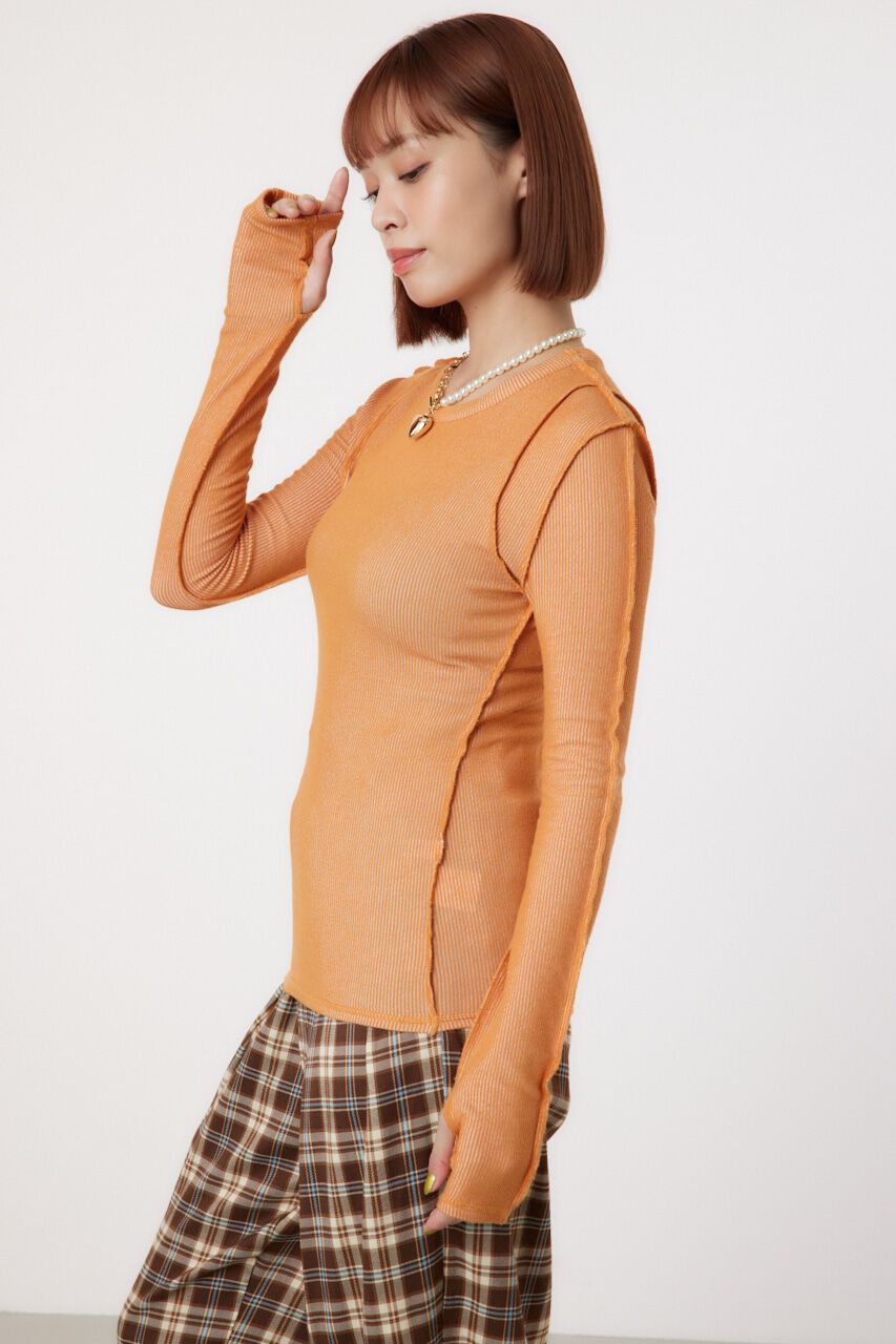 RODEO CROWNS「STITCH SLIM リブトップス」|Tシャツ・カットソー|