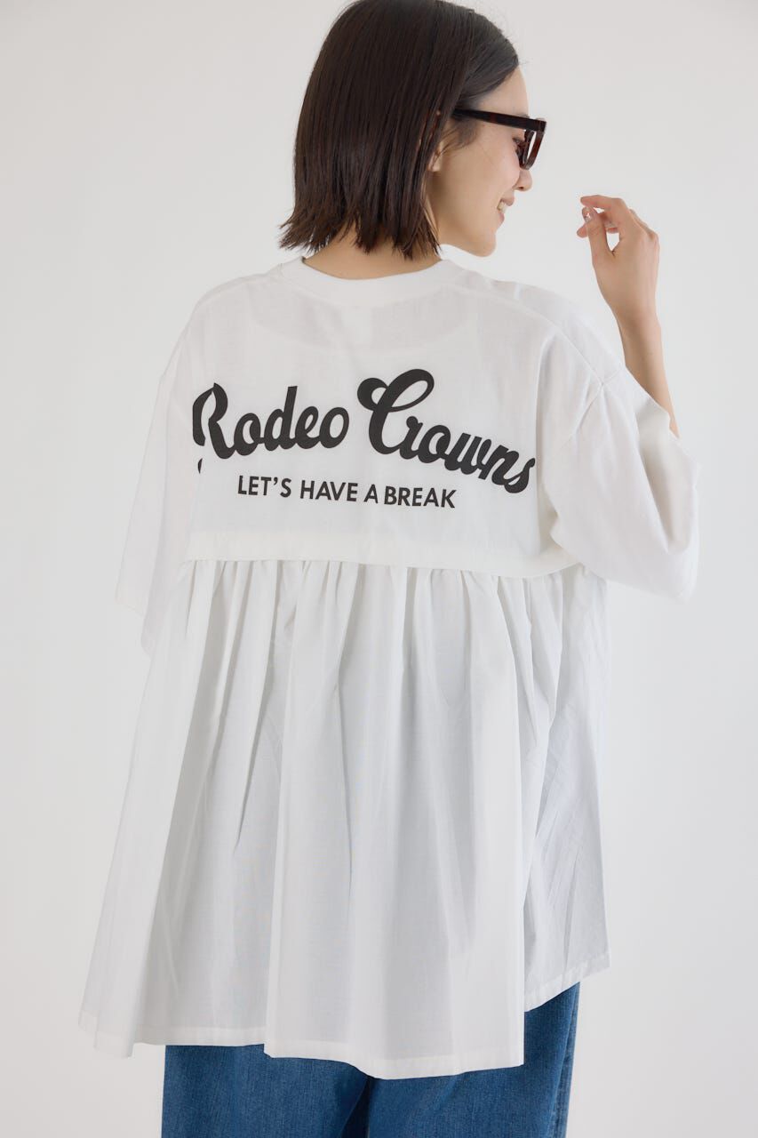 RODEO CROWNS「バックギャザードッキングTシャツ」|Tシャツ・カットソー|