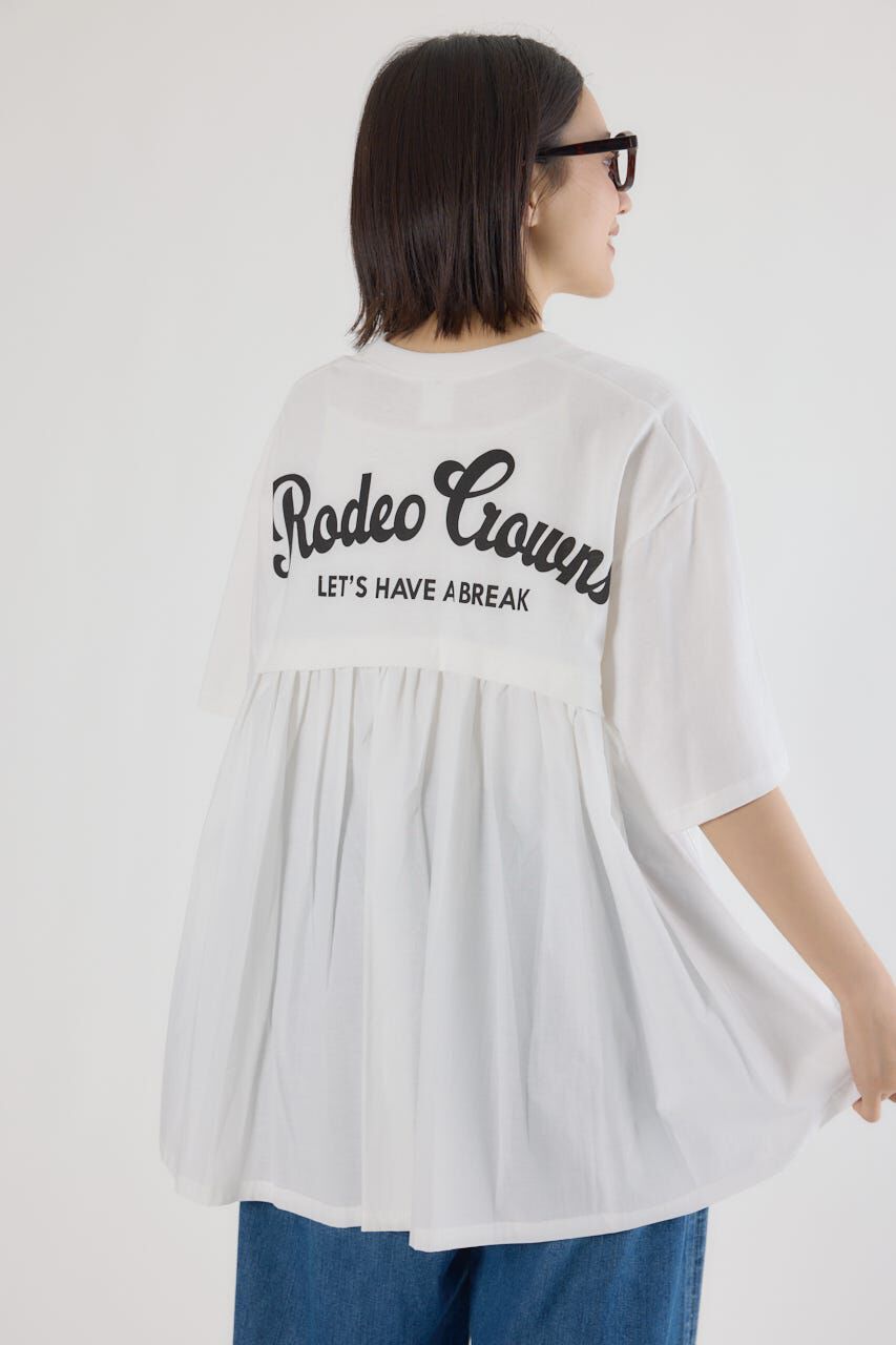 RODEO CROWNS「バックギャザードッキングTシャツ」|Tシャツ・カットソー|