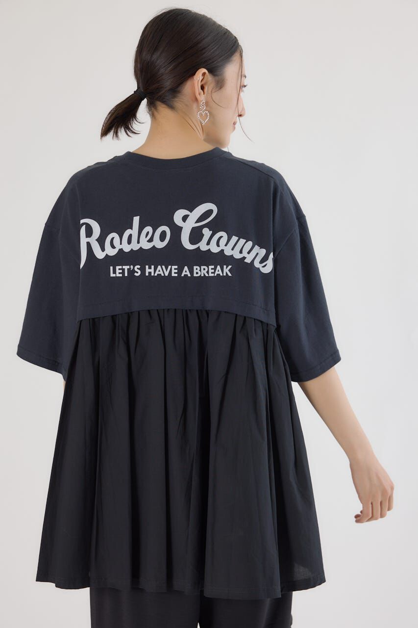 RODEO CROWNS「バックギャザードッキングTシャツ」|Tシャツ・カットソー|