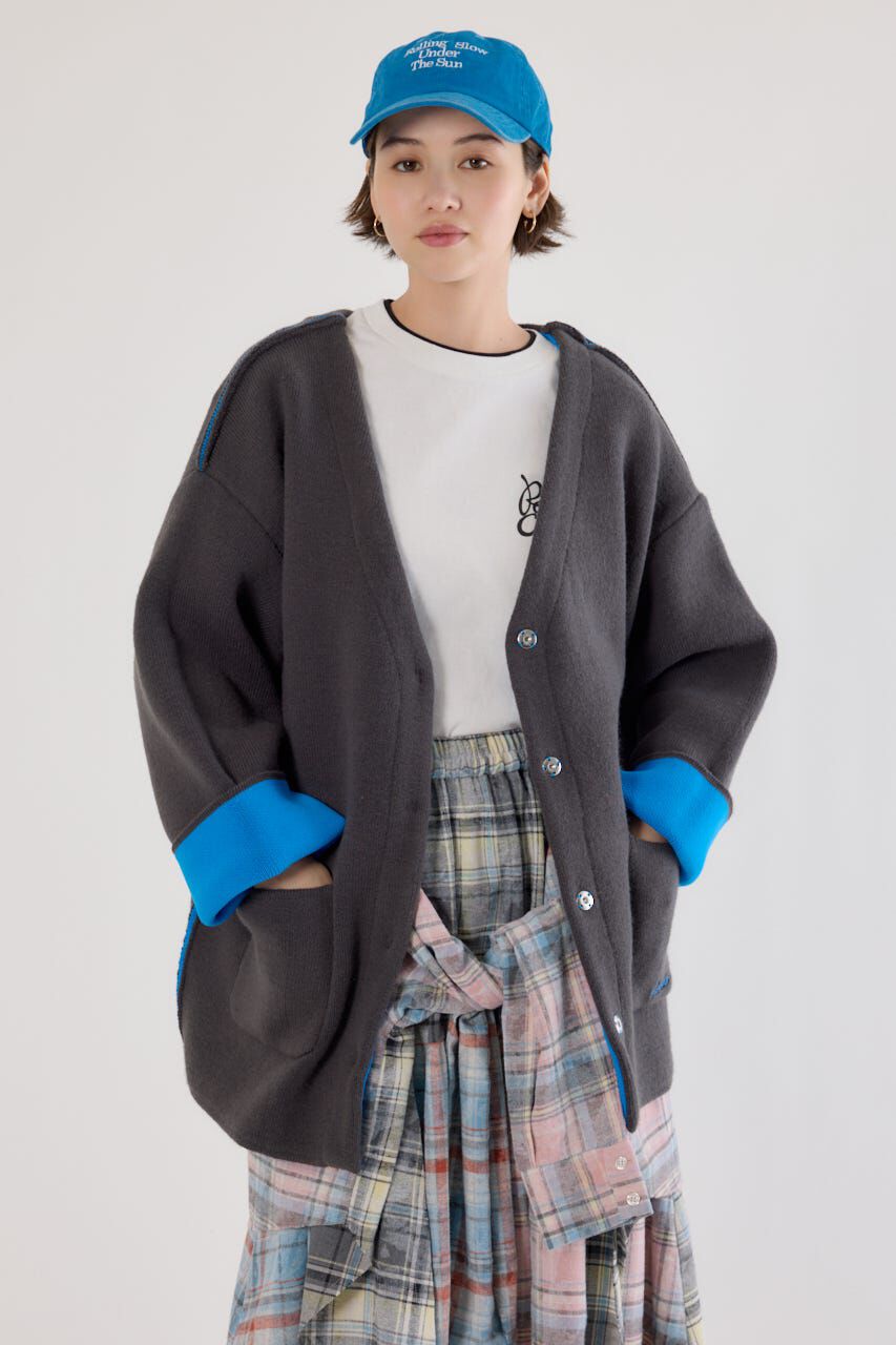 RODEO CROWNS「ダブルフェイスニットジャケット」|カーディガン|C.GRY