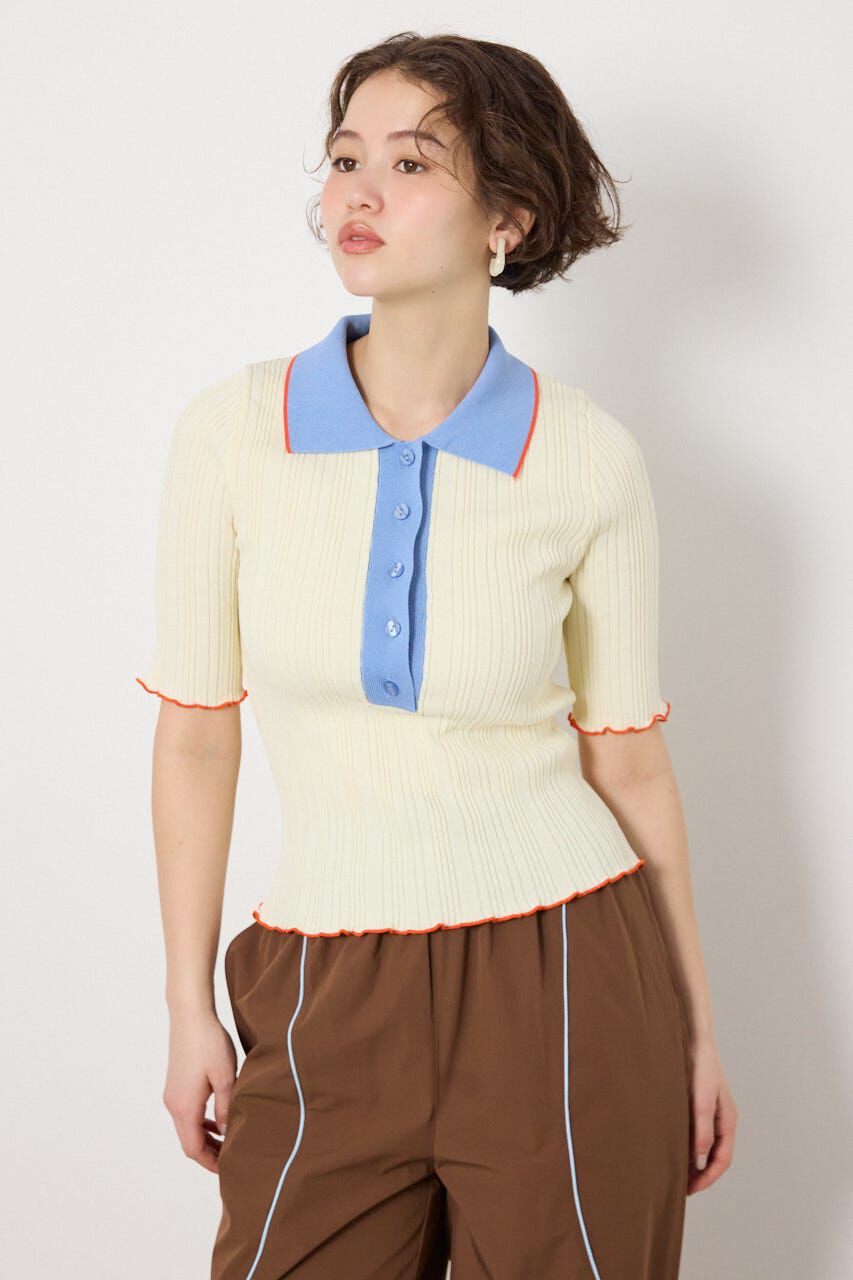 RODEO CROWNS「バイカラーポロニット」|ニット・セーター|