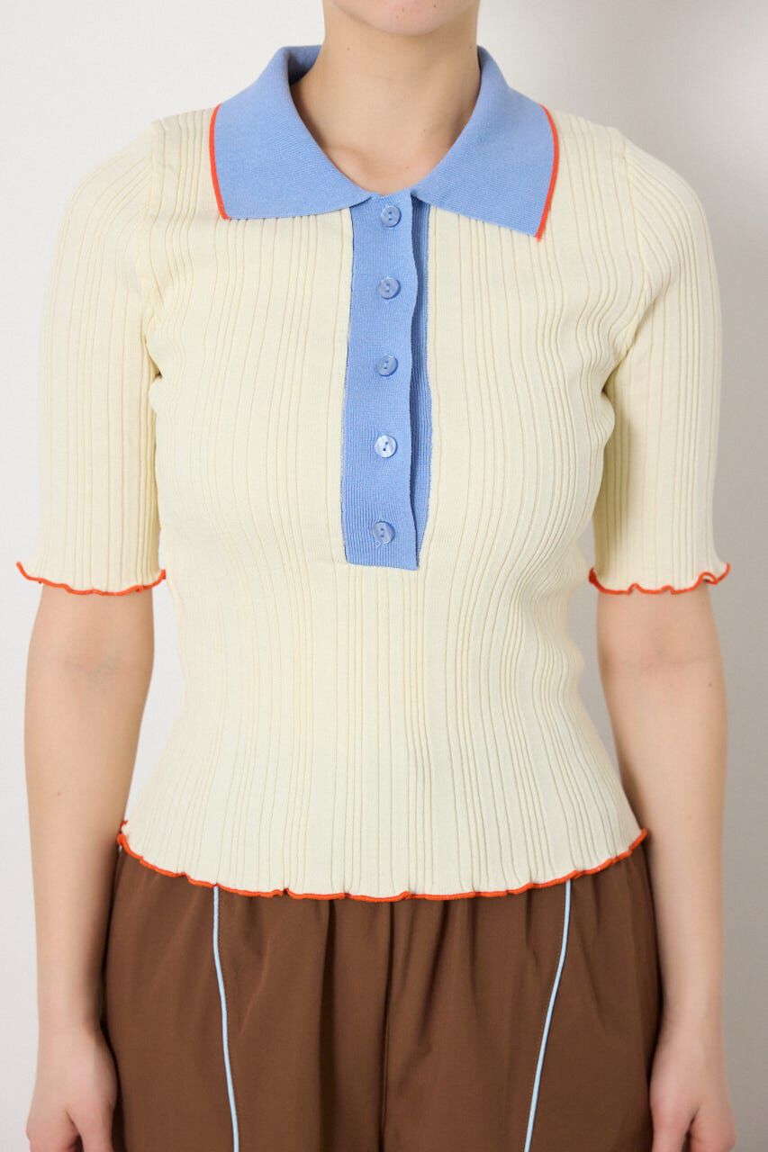 RODEO CROWNS「バイカラーポロニット」|ニット・セーター|