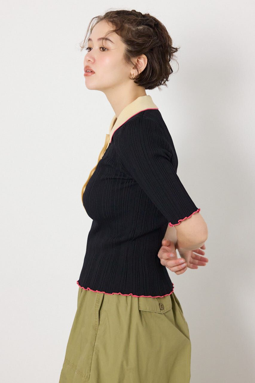 RODEO CROWNS「バイカラーポロニット」|ニット・セーター|