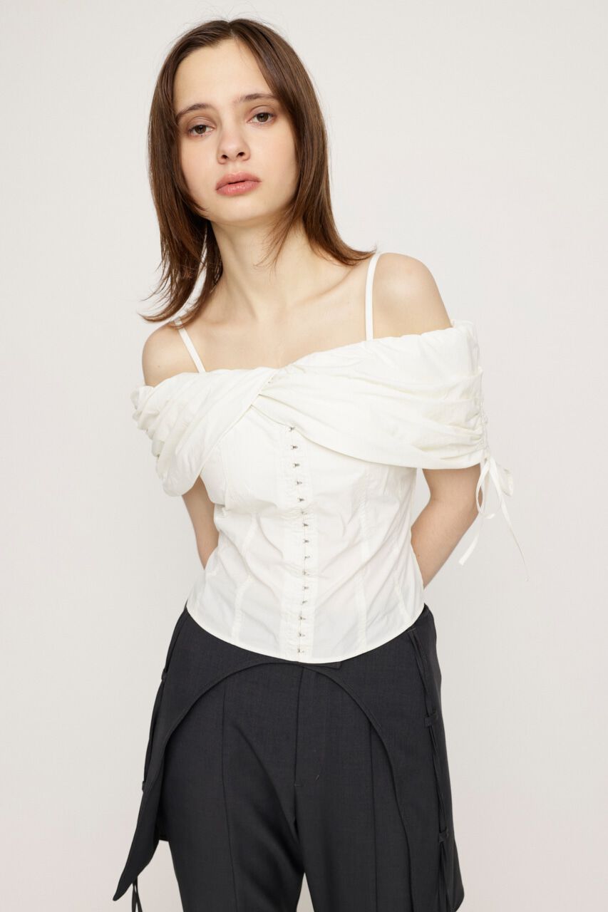SLY「FRONT HOOK 2WAY SHOULDER ブラウス」|シャツ・ブラウス|O/WHT1