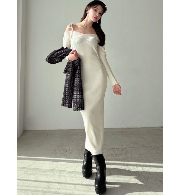 RESEXXY「ナローストラップタイトニットワンピース」|ワンピース|