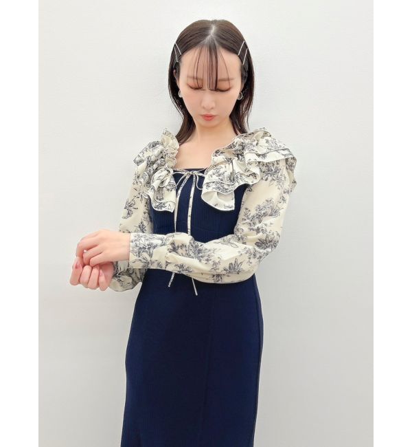 dazzlin「フリルカラードッキングリブワンピース」|ワンピース|