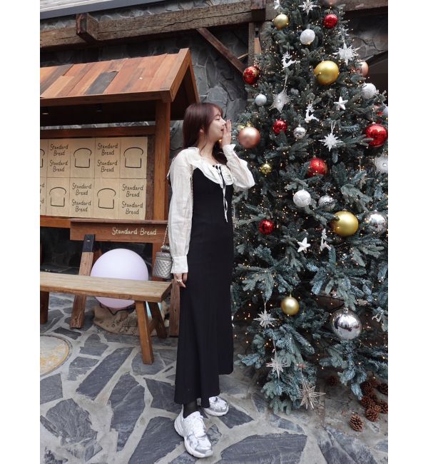 dazzlin「フリルカラードッキングリブワンピース」|ワンピース|